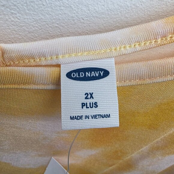 Old Navy Womens 2X‎ Plus Tie Dye Tank Top NWT Yellow Pink Spaghetti Strap Summer - Picture 7 of 10